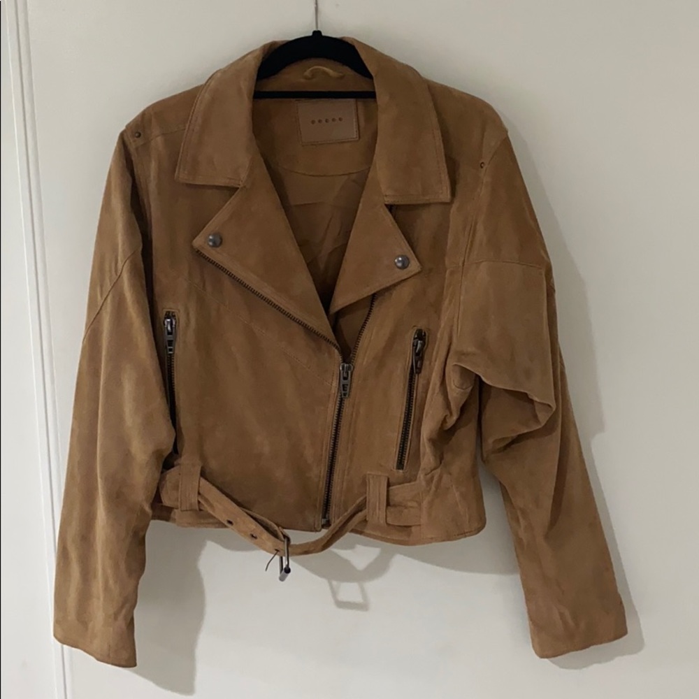 Suede biker jacket